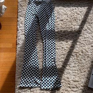 Urban outfitters flared checkered pants